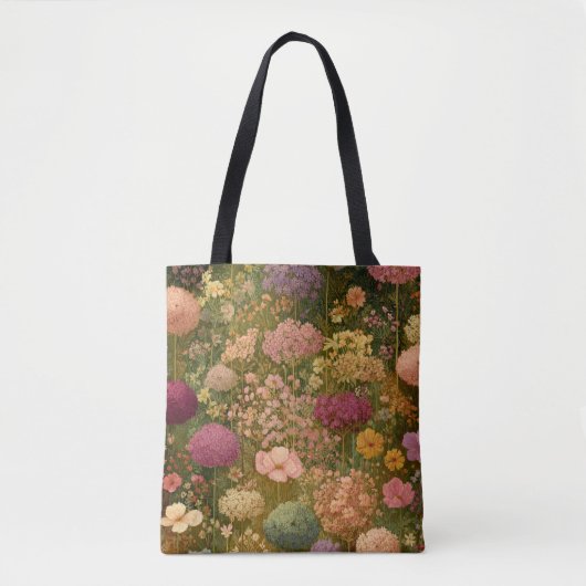 カラフルな野の花の草原 3 トートバッグ (正面)
