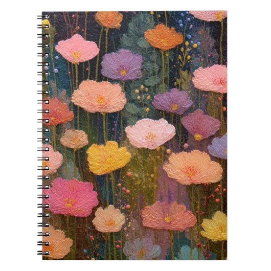 カラフルな野の花の草原 3 ノートブック (正面)