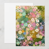 カラフルな野の花の草原 3 招待状 (正面/裏面)