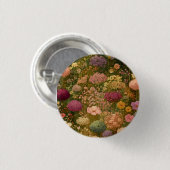 カラフルな野の花の草原 3 缶バッジ (正面&裏面)