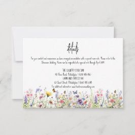 カラフルな野の花 ウェディングの詳細 招待状