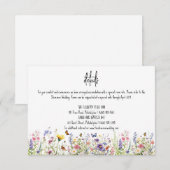 カラフルな野の花 ウェディングの詳細 招待状 (正面/裏面)