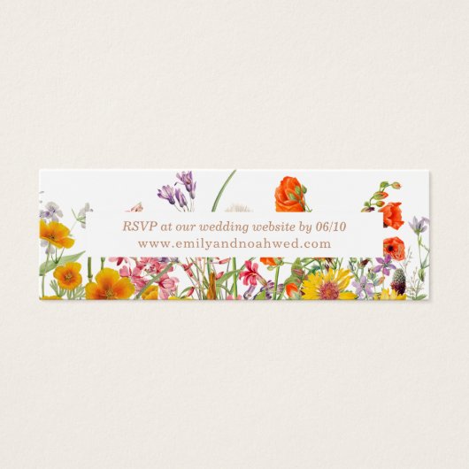 カラフルな野の花 カントリー ウェディング ウェブサイト RSVP (正面)