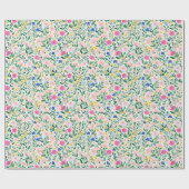 カラフルな野の花 フラワー ラッピングペーパー (フラット)