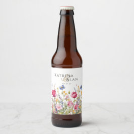 カラフルな野の花 フード＆ドリンク ラベルセット ビールラベル