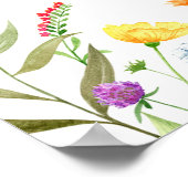 カラフルな野の花 ブライダルシャワーのウェルカムサイン ポスター (角)