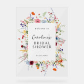 カラフルな野の花 ブライダルシャワー アクリルサイン (正面)