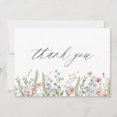 カラフルな野の花 ブライダルシャワー サンキューカード (正面)