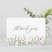 カラフルな野の花 ブライダルシャワー サンキューカード (スタンド正面)