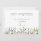 カラフルな野の花 ブライダルシャワー サンキューカード (裏面)