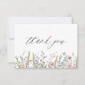 カラフルな野の花 ブライダルシャワー サンキューカード (正面)