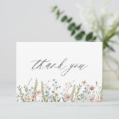 カラフルな野の花 ブライダルシャワー サンキューカード (スタンド正面)