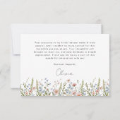 カラフルな野の花 ブライダルシャワー サンキューカード (裏面)