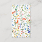 カラフルな野の花 ロングディスタンスベイビーシャワー エンクロージャーカード (裏面)
