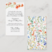 カラフルな野の花 ロングディスタンスベイビーシャワー エンクロージャーカード (正面/裏面)