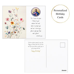 カラフルな野の花 全能者パントクレーター 正教会の誕生日 ポストカード