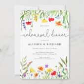 カラフルな野の花 春のリハーサルディナー 招待状 (正面)