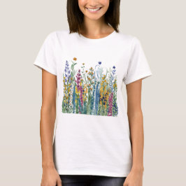 カラフルな野の花、植物、フラワーモチーフ アクティブT Tシャツ