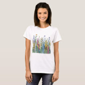 カラフルな野の花、植物、フラワーモチーフ アクティブT Tシャツ (正面フル)