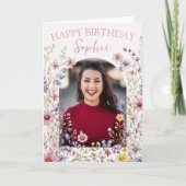 カラフルな野の花 誕生日カード カード (正面)