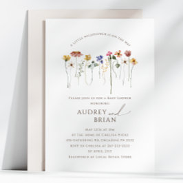 カラフルな野生の花が咲く二人でベビーシャワーのお知らせ 招待状