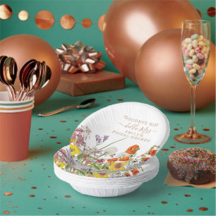 カラフルな野生の花たちとの別れ、ミス・ブライダルシャワー ペーパーボウル