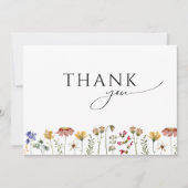 カラフルな野生の花のフラットベイビーシャワー サンキューカード (正面)