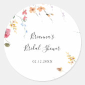 カラフルな野生の花のブライダルシャワーのお favors ラウンドシール (正面)