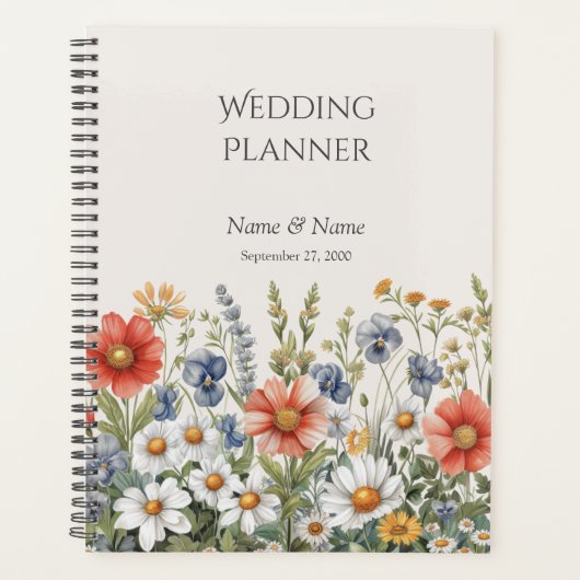 カラフルな野生の花のプランナー プランナー手帳 (正面)