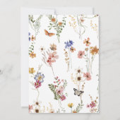 カラフルな野生の花のペアシャワー 招待状 (裏面)