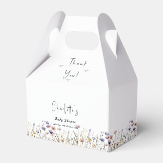 カラフルな野生の花のボヘミアンベイビーシャワー フェイバーボックス