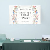 カラフルな野生の花のリース ブライダルシャワーのウェルカム 横断幕 (トレードショー)