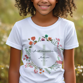 カラフルな野生の花の初聖体拝領 Tシャツ