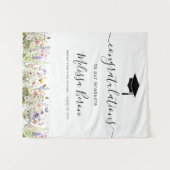 カラフルな野生の花の卒業バナー タペストリー (正面(横))