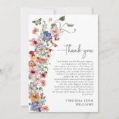 カラフルな野生の花の卒業式 サンキューカード (正面)