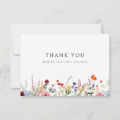 カラフルな野生の花の境界線 サンキューカード (正面)