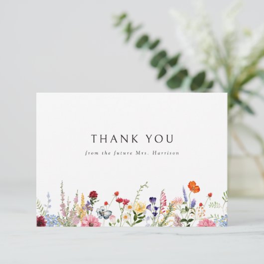 カラフルな野生の花の境界線 サンキューカード (スタンド正面)