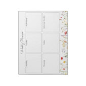 カラフルな野生の花の夏の花モチーフ週間プランナー ノートパッド (回転)