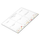 カラフルな野生の花の夏の花モチーフ週間プランナー ノートパッド (アングル)