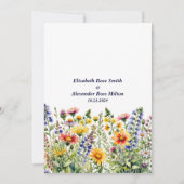 カラフルな野生の花の庭での結婚式 招待状 (裏面)