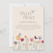 カラフルな野生の花の植物のプロットツイスト結婚式 セーブザデート (正面)