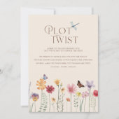 カラフルな野生の花の植物学的なプロットツイストウェディング セーブザデート (正面)