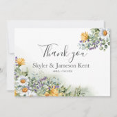 カラフルな野生の花の結婚式のお礼 サンキューカード (正面)