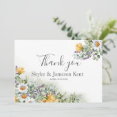 カラフルな野生の花の結婚式のお礼 サンキューカード (スタンド正面)
