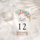 カラフルな野生の花の結婚式テーブルナンバー テーブルナンバー