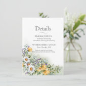 カラフルな野生の花の結婚式 エンクロージャーカード (スタンド正面)