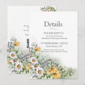 カラフルな野生の花の結婚式 エンクロージャーカード (正面/裏面)