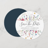 カラフルな野生の花の結婚式 Save The Date セーブザデート (正面/裏面)