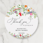 カラフルな野生の花の花のブライダルシャワー フェイバータグ (正面)