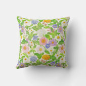 カラフルな野生の花の花柄 クッション (裏面)